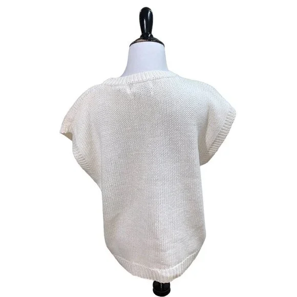 JoS. A. Bank Vintage 1980's Women's Knit Sweater Vest Large Noah's Ark Hand Knit - Picture 5 of 6